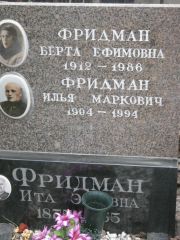 Фридман Берта Ефимовна, Москва, Востряковское кладбище