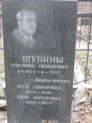 Шубина Дуся Симоновна, Москва, Востряковское кладбище