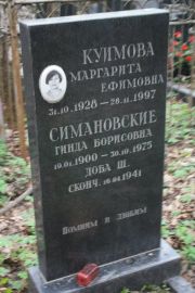 Куимова Маргарита Ефимовна, Москва, Востряковское кладбище