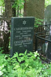 Сапожников Геня Тевелевна, Москва, Востряковское кладбище