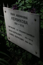 Лейвикова Поля Иосифовна, Москва, Востряковское кладбище