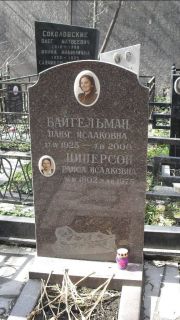 Байгельман Паня Исааковна, Москва, Востряковское кладбище