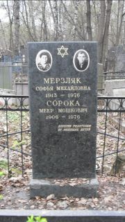 Сорока Меер Мошкович, Москва, Востряковское кладбище