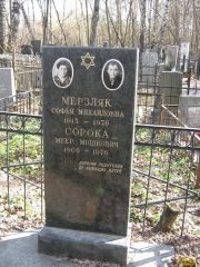 Сорока Меер Мошкович, Москва, Востряковское кладбище