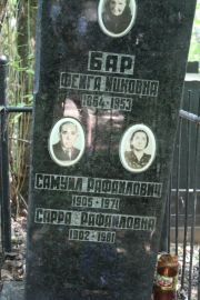 Бар Фейга Ицковна, Москва, Востряковское кладбище
