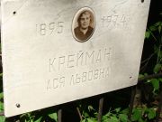 Крейман Ася Львовна, Москва, Востряковское кладбище