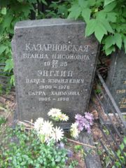 Энглина Сарра Хаимовна, Москва, Востряковское кладбище