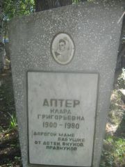 Аптер Клара Григорьевна, Пермь, Южное кладбище