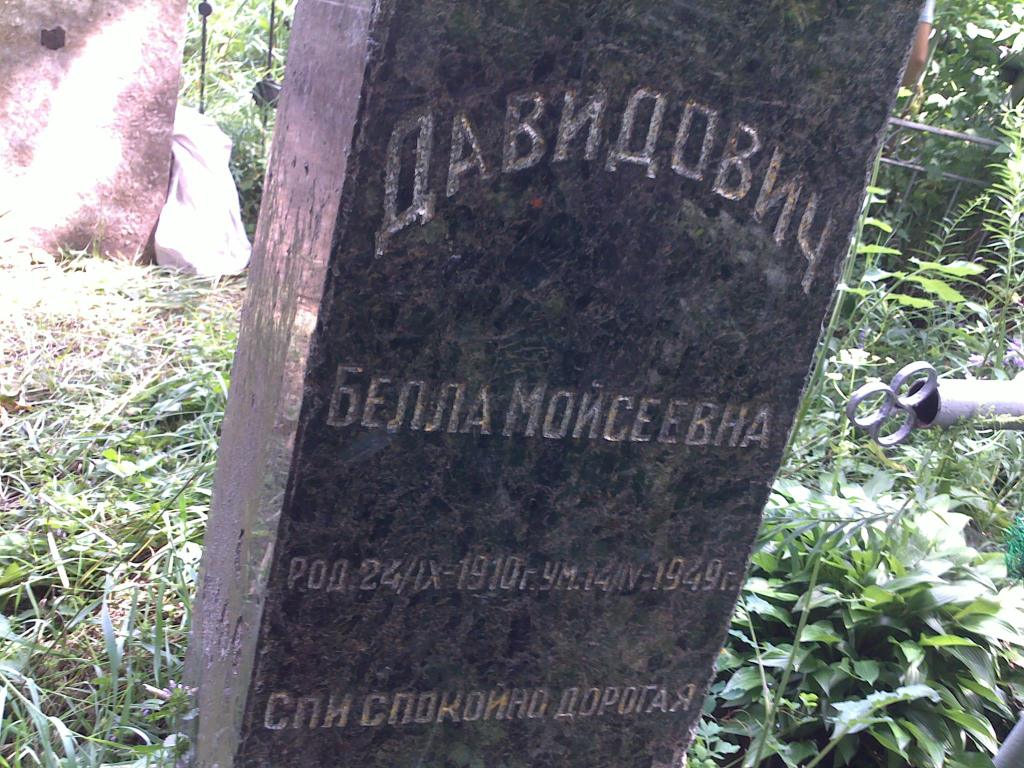 Давидович Белла Мойсеевна, Полтава, Еврейское кладбище