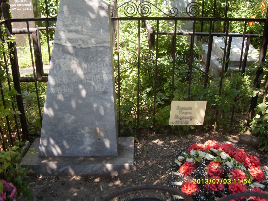 Зоншайн Полина Иосифовна, Саратов, Еврейское кладбище