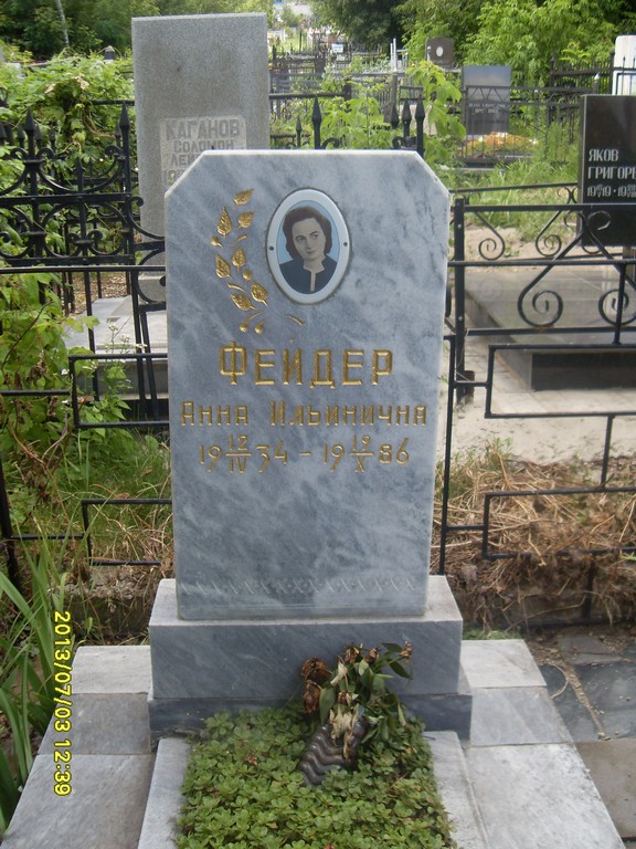 Фейдер Анна Ильинична, Саратов, Еврейское кладбище
