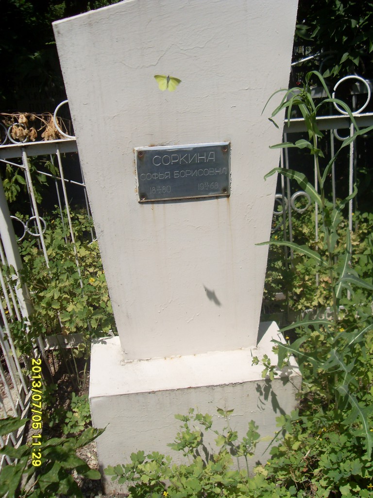 Соркина Софья Борисовна, Саратов, Еврейское кладбище