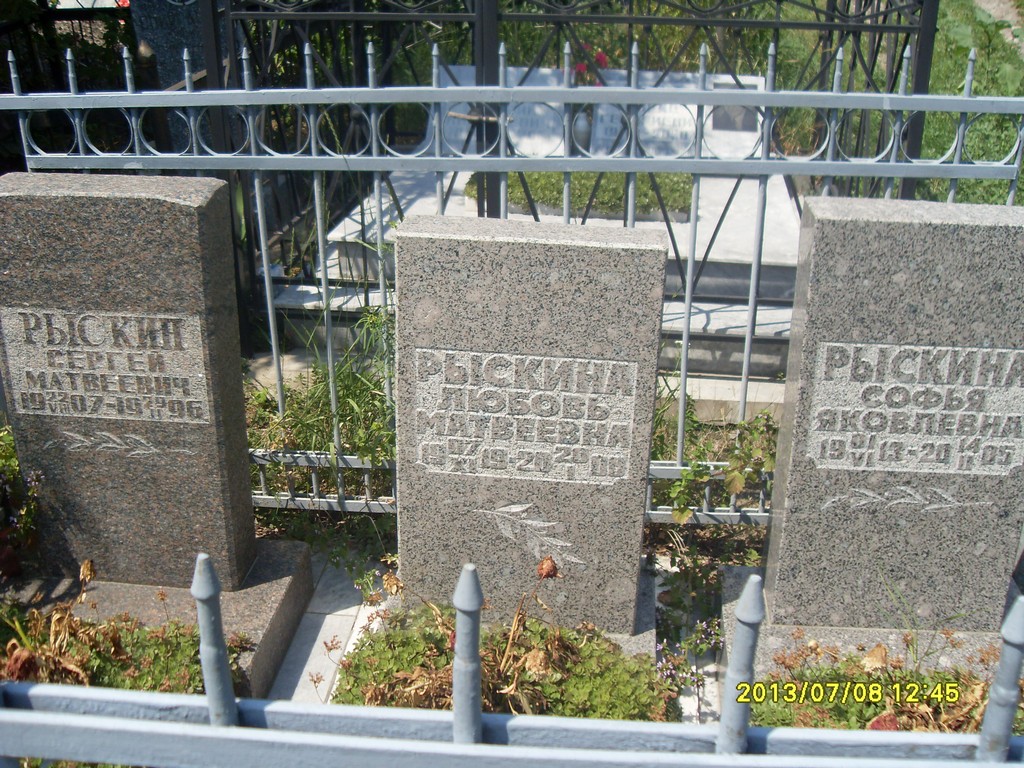 Рыскина Любовь Матвеевна, Саратов, Еврейское кладбище
