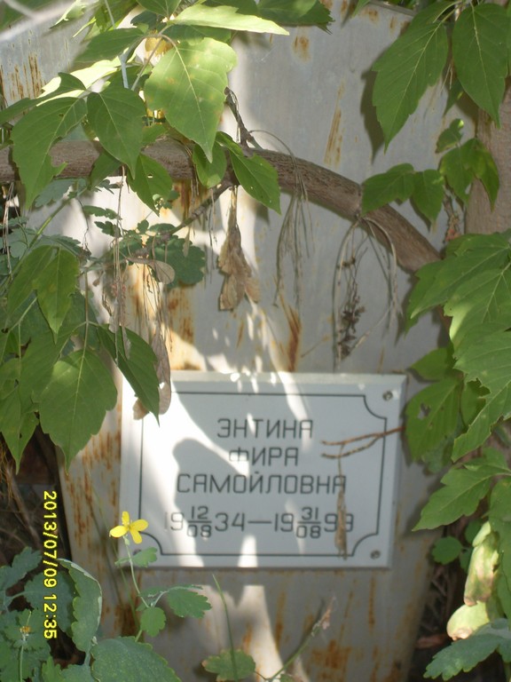 Энтина Фира Самойловна, Саратов, Еврейское кладбище