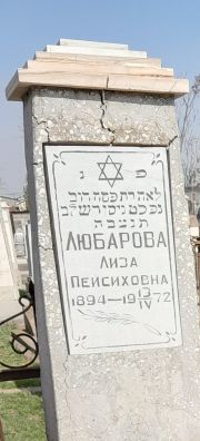 Любарова Лиза Пейсиховна, Ташкент, Европейско-еврейское кладбище