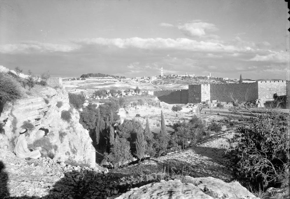   Неизвестный автор  — Масличная гора и северная стена Старого города