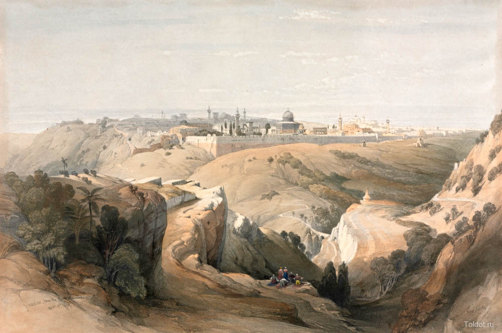  Давид Робертс  — Иерусалим, Масличная гора