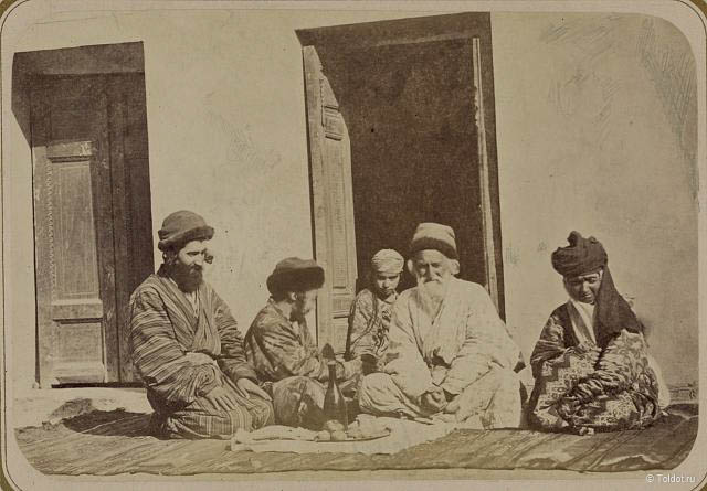   Неизвестный автор  — Встреча жениха и невесты до свадьбы. 1871 год. Туркестан